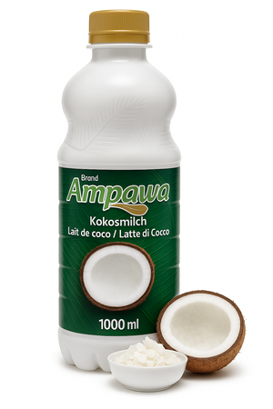 AMPAWA Mleko Kokosowe 1000ml DUŻE Mleczko 1L 90% kokosa ZAKRĘCANE