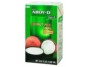 Mleko kokosowe Aroy-D 1L - bez laktozy, do curry, deserów i smoothie