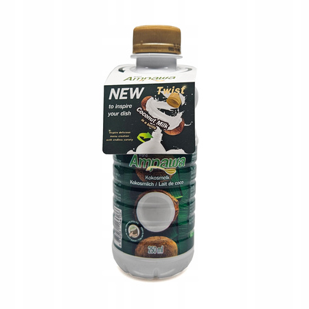 AMPAWA Mleko Kokosowe 90% Mleczko Coconut Milk 250ml BUTELKA Z KORKIEM