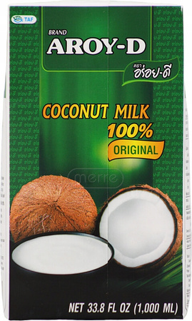 Mleko kokosowe Aroy-D 1L - bez laktozy, do curry, deserów i smoothie