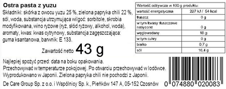 Ostra pasta z yuzu 43 g