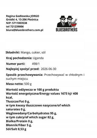 Mango 500 g Mango Suszone 500 g Soczyste