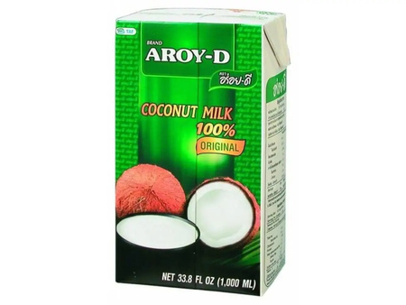 Mleko kokosowe Aroy-D 1L - bez laktozy, do curry, deserów i smoothie